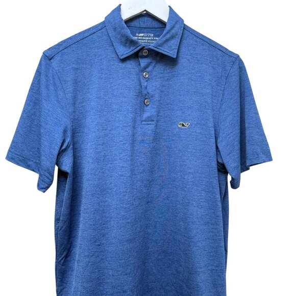 Vineyard Vines Performance Sankaty Polo  Small Mens Short Sleeve Golf Shirt Blue - Picture 1 of 10
